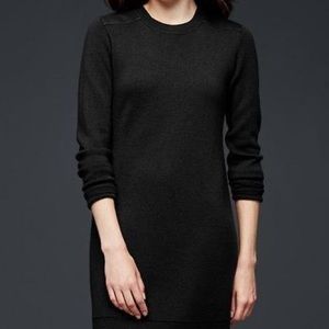 Extra Fine 100% Merino Wool Black Sweater Dress